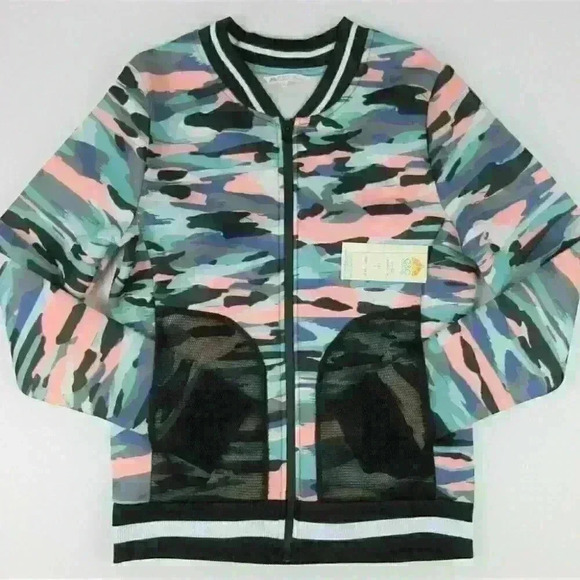 NWT $108 C&C California Womens S Camo Scuba Jacket - Picture 4 of 5